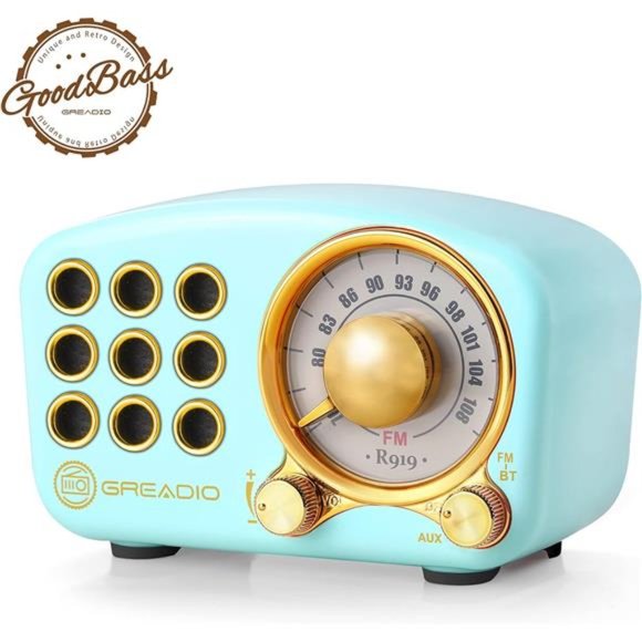 Retro Bluetooth Speaker, Vintage Radio-Greadio FM Radio with Old Fashioned Style - Picture 1 of 5